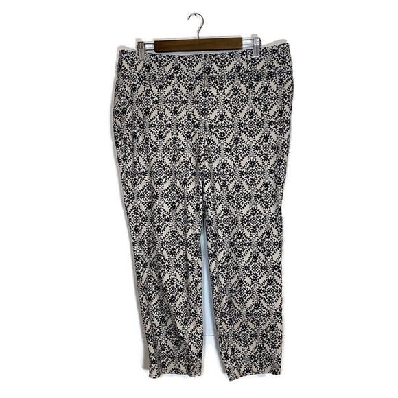 Loft Marisa Ankle Pants Sz 12 Straight Skinny Leg Boho Print Dress - Picture 1 of 9